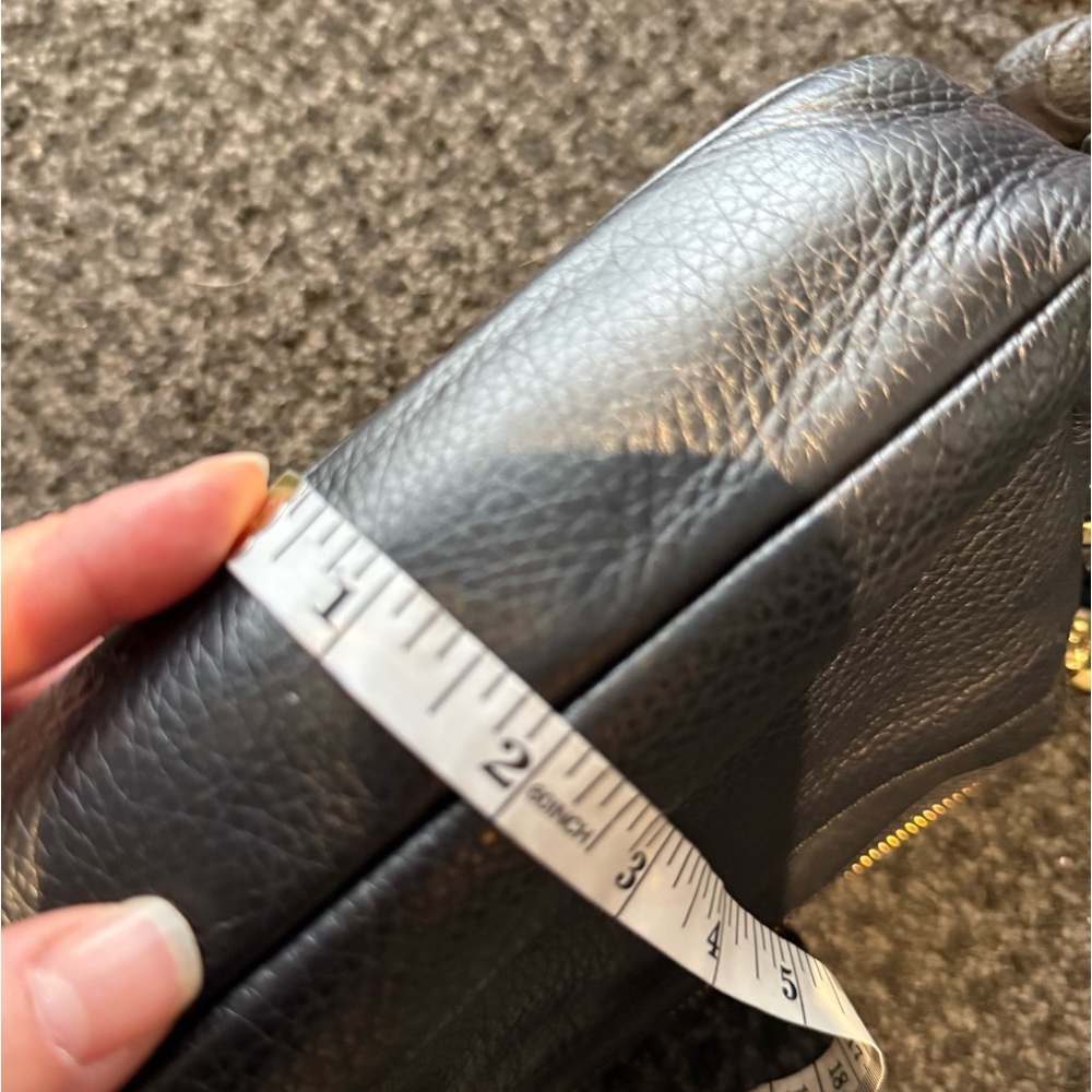 Fossil Black piper toaster pebbled Leather Crossbody with Gold Accents - Picture 7 of 16
